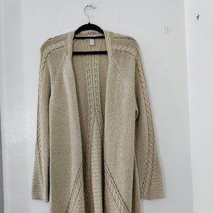 Size 2 (XXL) Chico’s Glitter Gold Ivory Cardigan